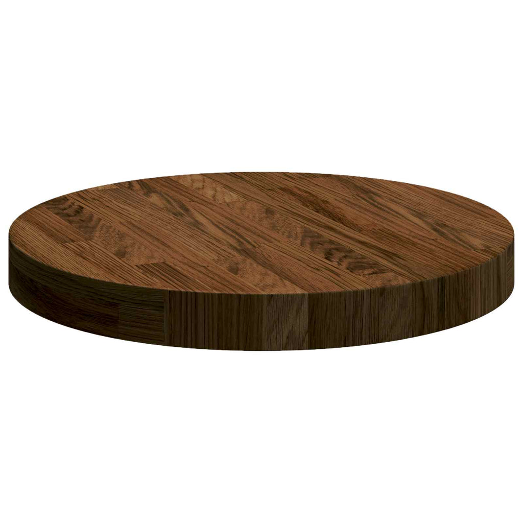 vidaXL Blat stołu Ciemny brąz Ø 40 x 4 cm Dąb lite