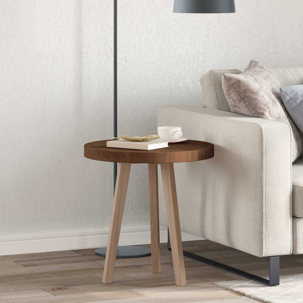 vidaXL Blat stołu Ciemny brąz Ø 50 x 4 cm Dąb lite