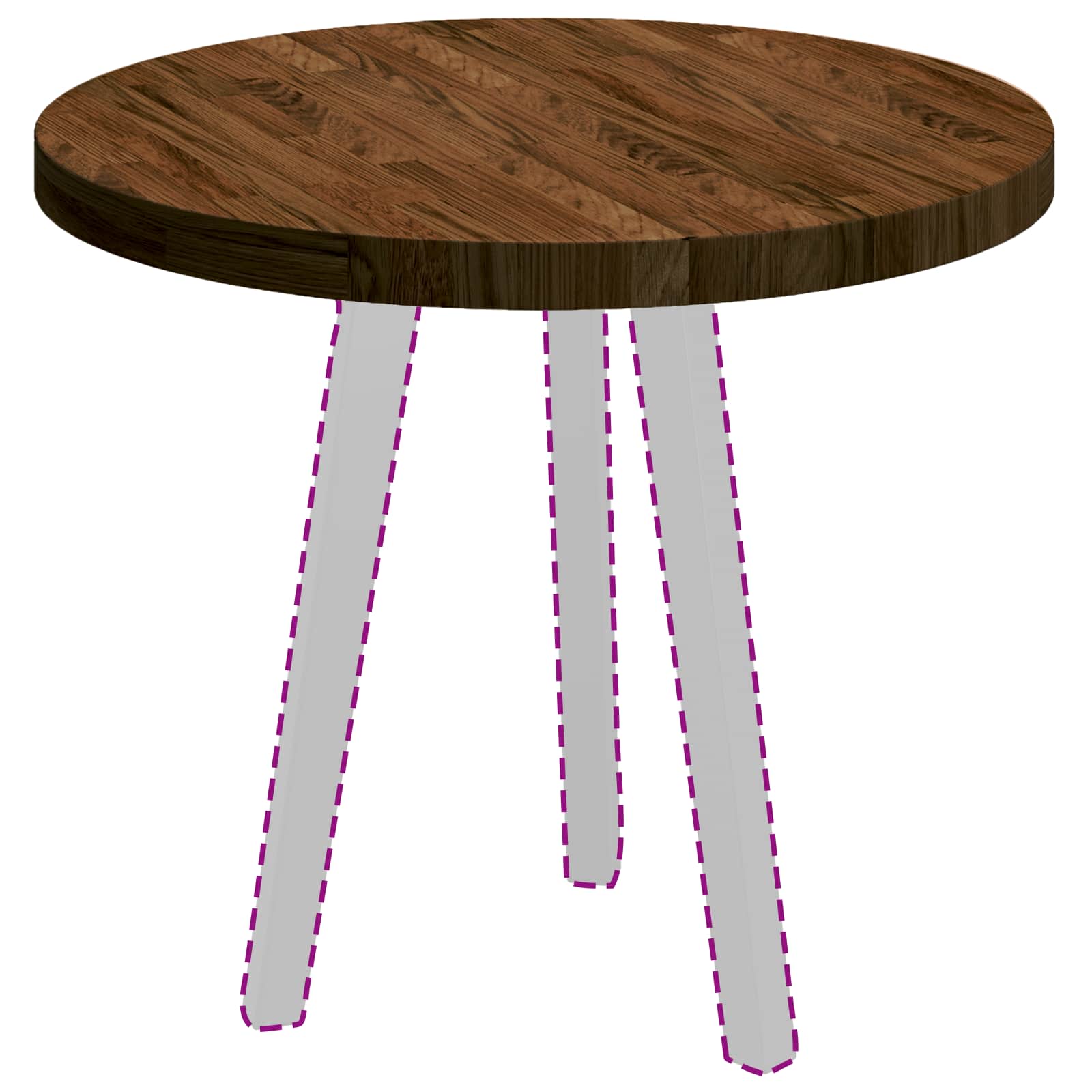 vidaXL Blat stołu Ciemny brąz Ø 60 x 4 cm Dąb lite