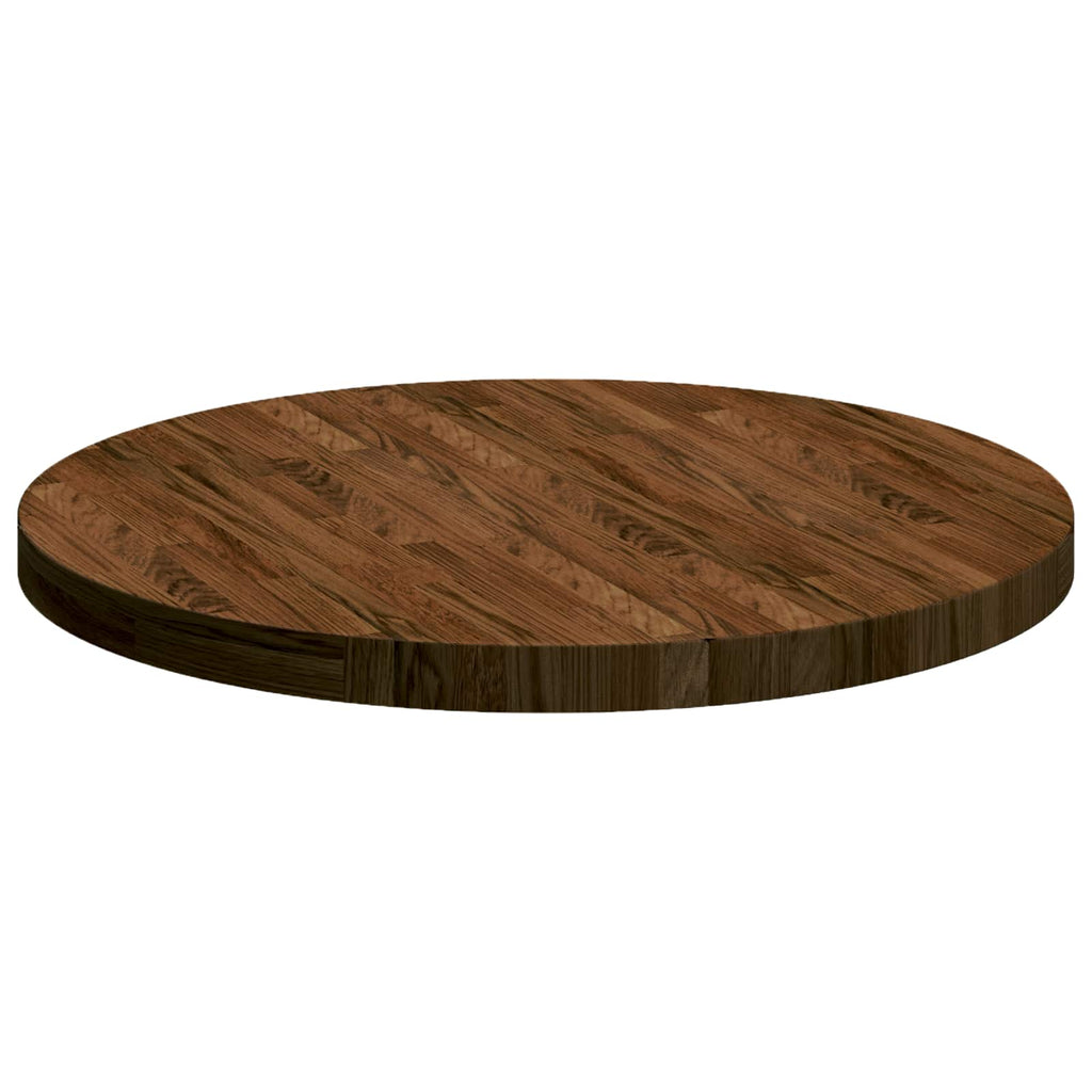 vidaXL Blat stołu Ciemny brąz Ø 70 x 4 cm Dąb lite