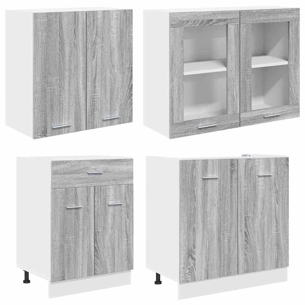 vidaXL Jednostka kuchenna Lyon 4 pcs Szary Sonoma Drewno inżynieryjne