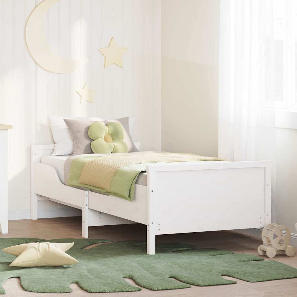 vidaXL Ramka łóżka Biały 80 x 200 cm Materiał drewnopochodny