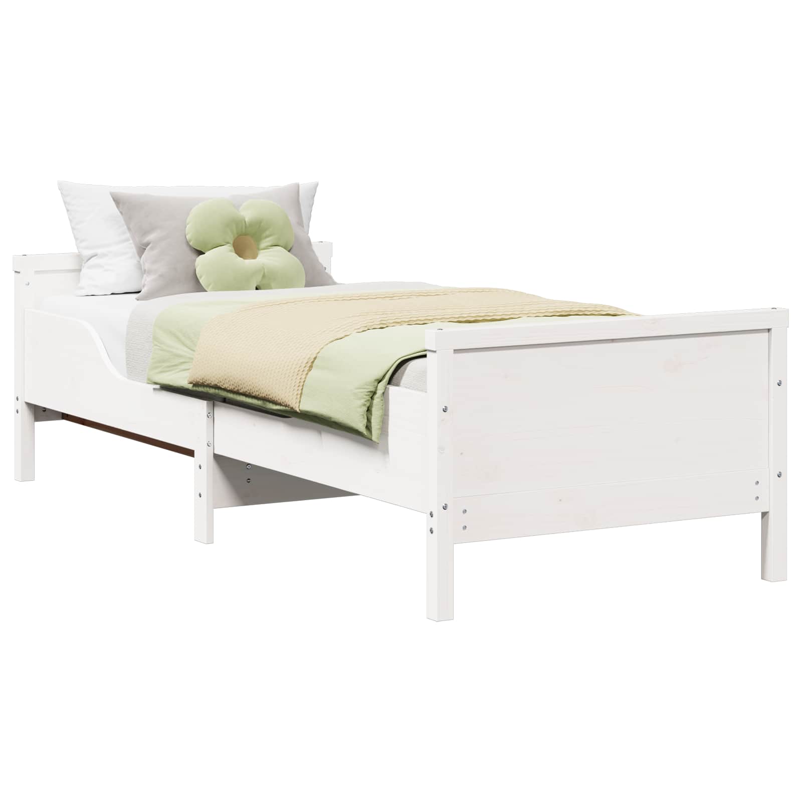vidaXL Ramka łóżka Biały 80 x 200 cm Materiał drewnopochodny