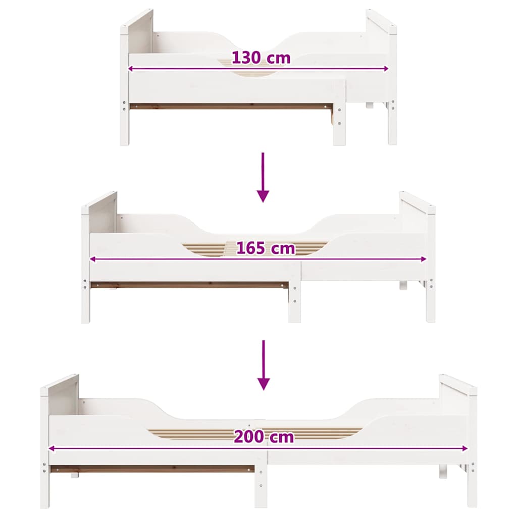 vidaXL Ramka łóżka Biały 80 x 200 cm Materiał drewnopochodny