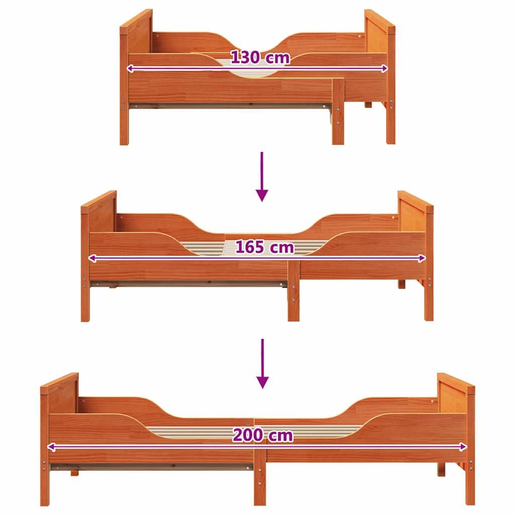 vidaXL Ramka łóżka Woskowy Brąz 80 x 200 cm Materiał drewnopochodny