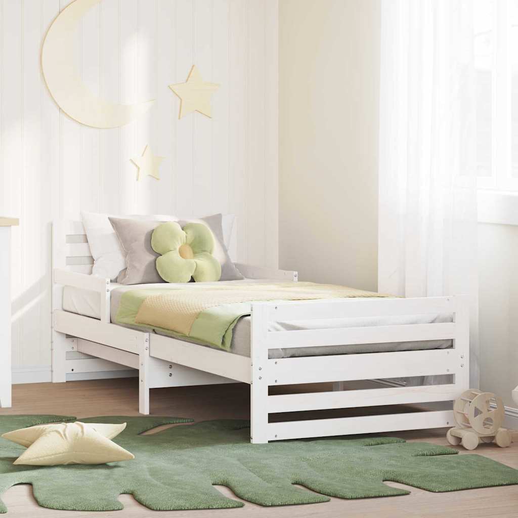 vidaXL Ramka łóżka Biały 80 x 200 cm Materiał drewnopochodny
