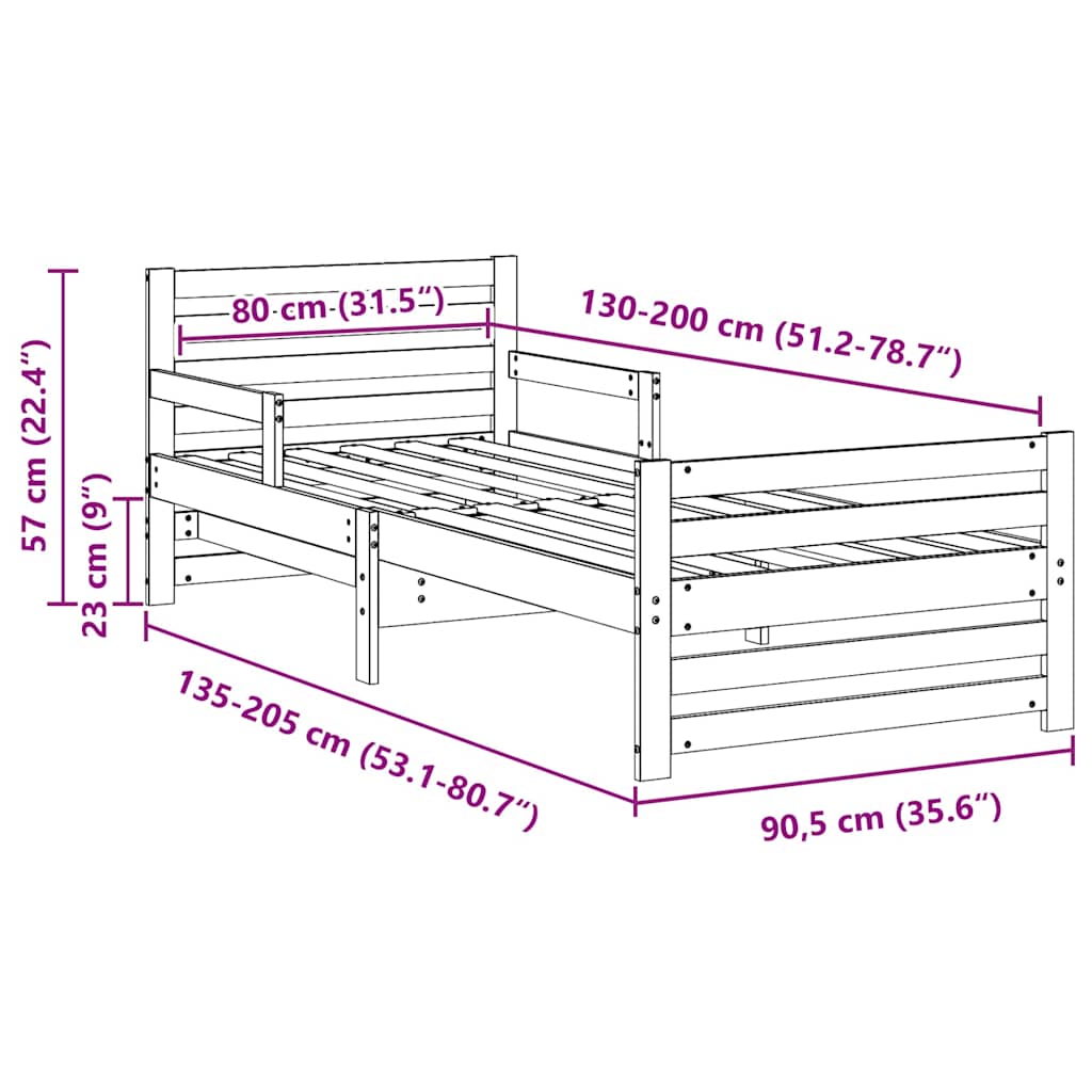 vidaXL Ramka łóżka Woskowy Brąz 80 x 200 cm Materiał drewnopochodny