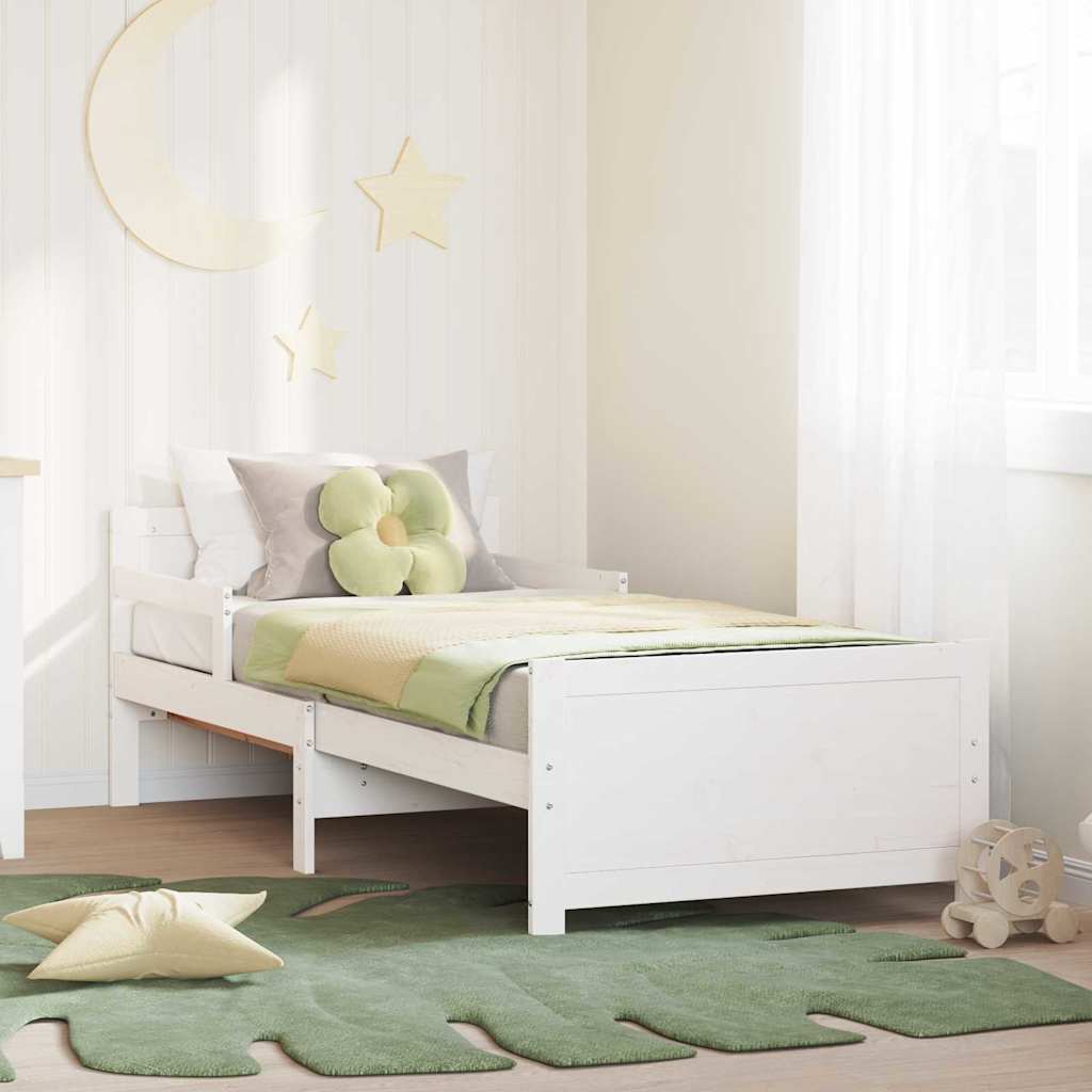vidaXL Ramka łóżka Biały 80 x 200 cm Materiał drewnopochodny