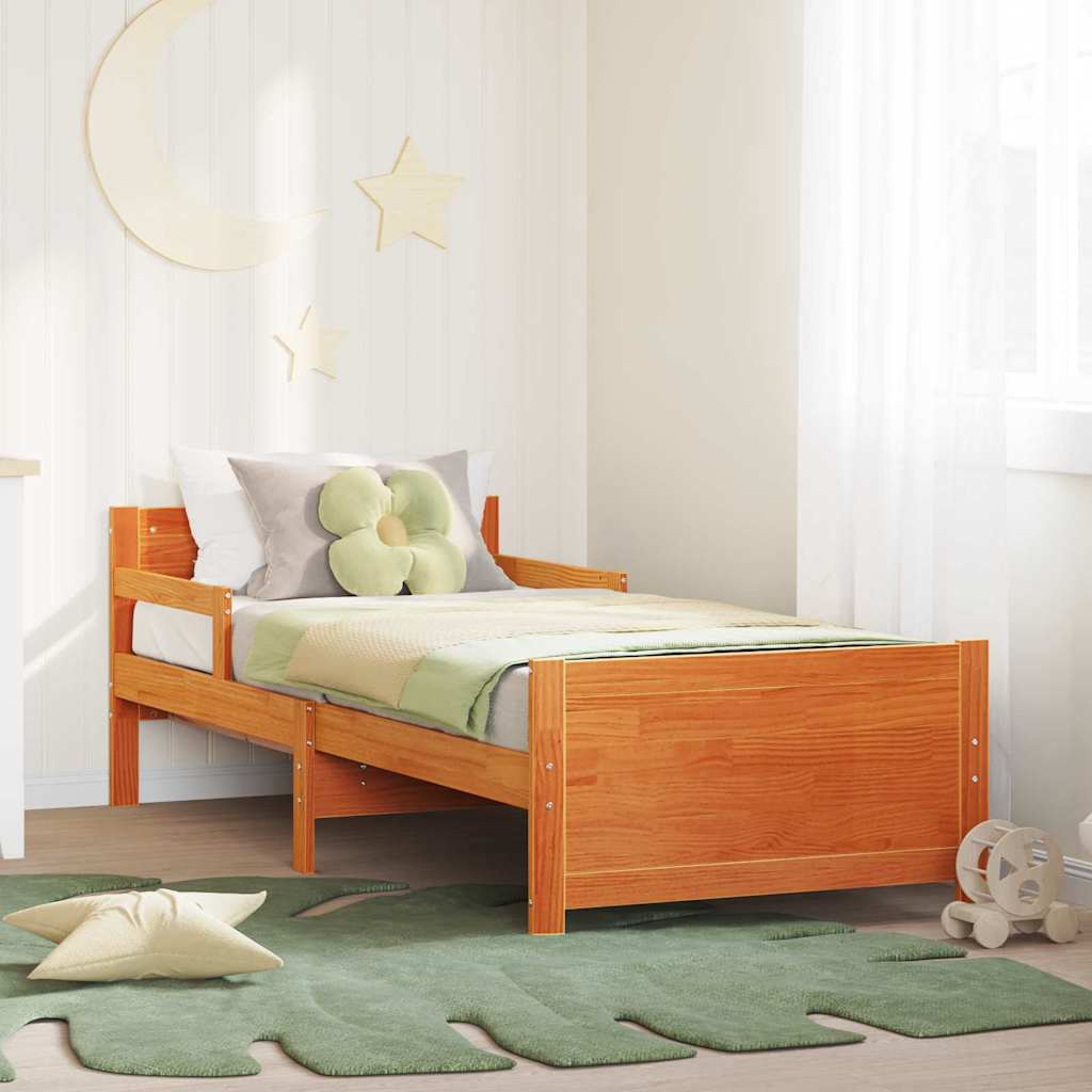 vidaXL Ramka łóżka Woskowy Brąz 80 x 200 cm Materiał drewnopochodny
