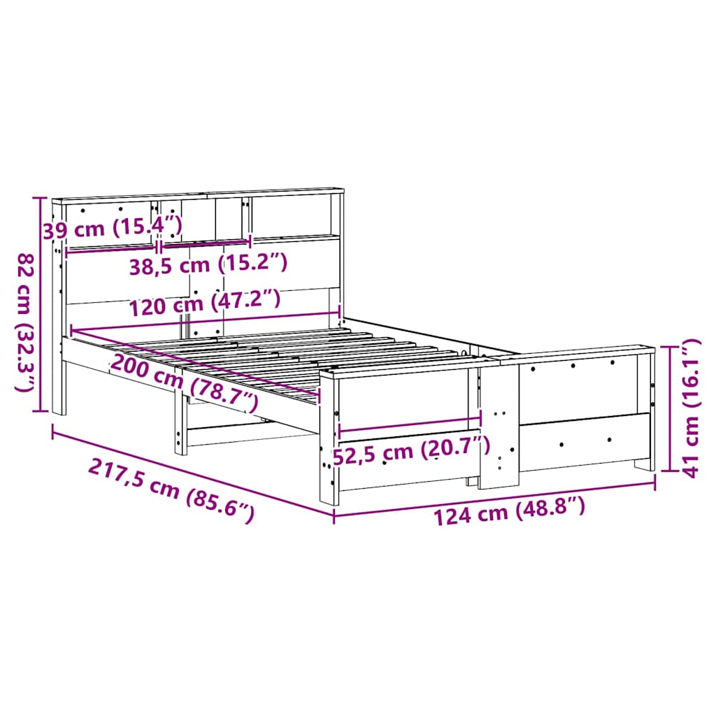vidaXL Ramka łóżka Brązowy 120 x 200 cm Materiał drewnopochodny