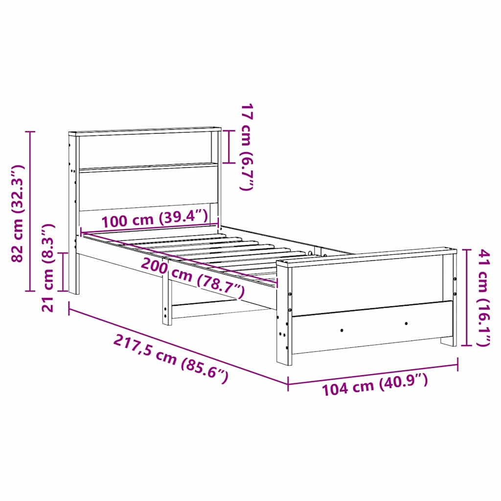 vidaXL Ramka łóżka Woskowy Brąz 100 x 200 cm Materiał drewnopochodny