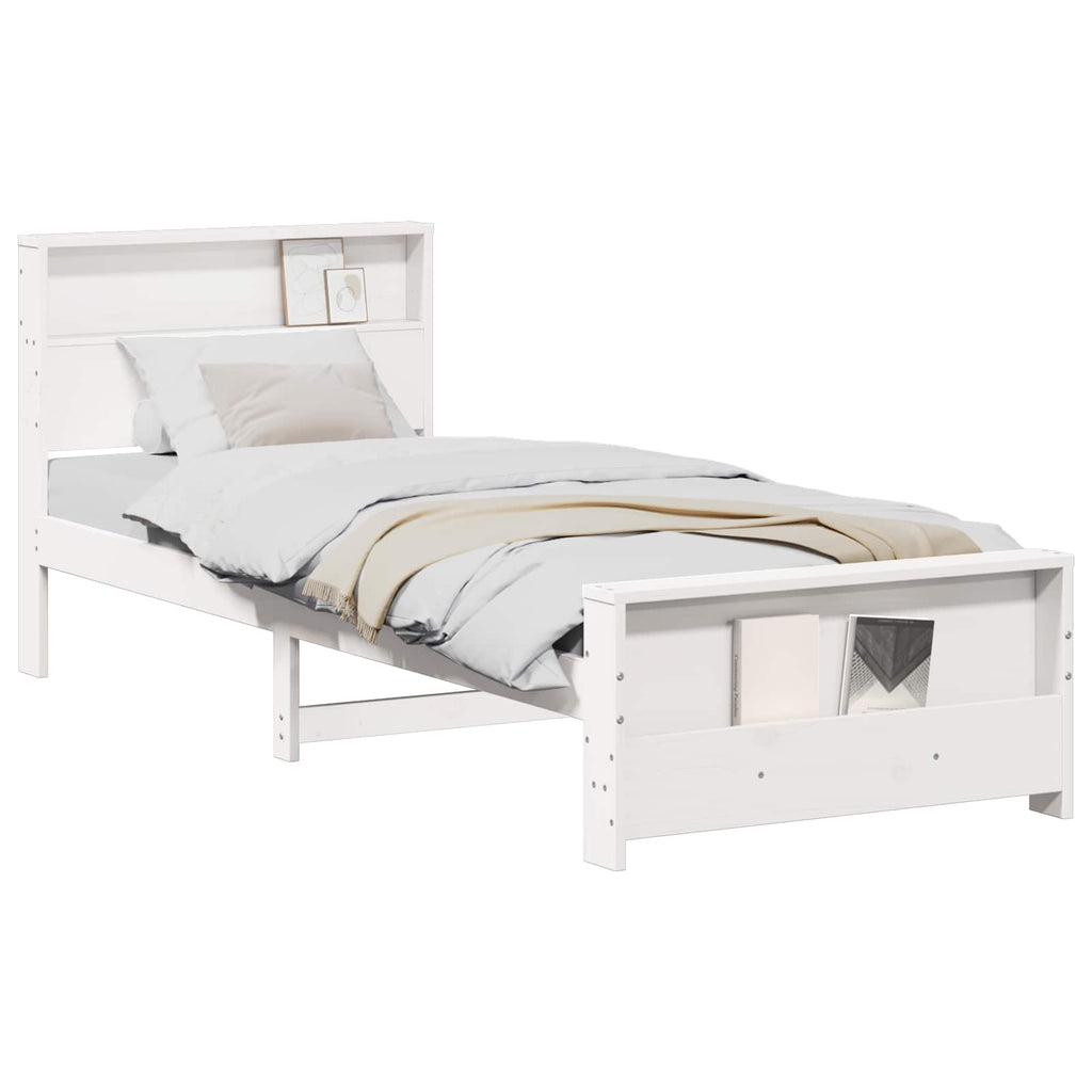vidaXL Ramka łóżka Biały 90 x 200 cm Materiał drewnopochodny