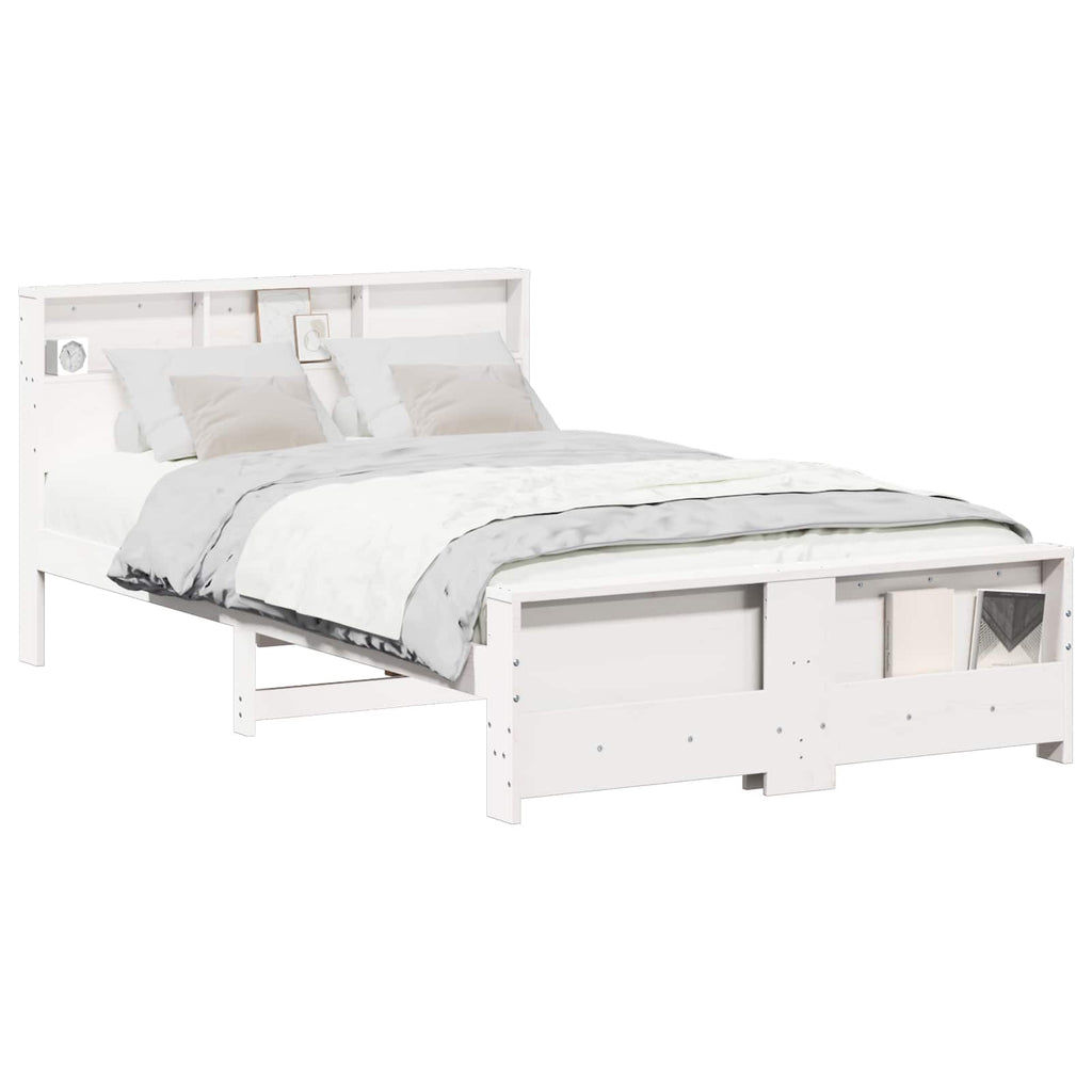 vidaXL Ramka łóżka Biały 140 x 190 cm Materiał drewnopochodny