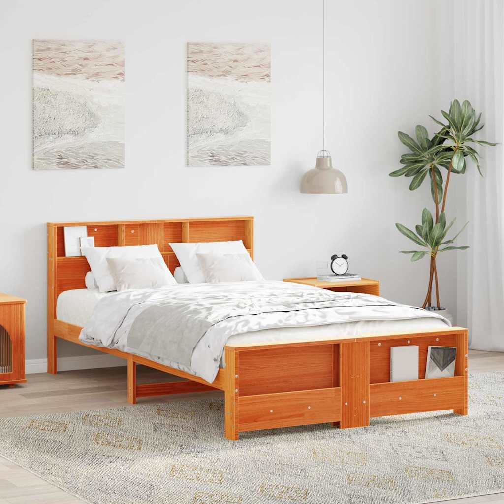 vidaXL Ramka łóżka Woskowy Brąz 140 x 190 cm Materiał drewnopochodny