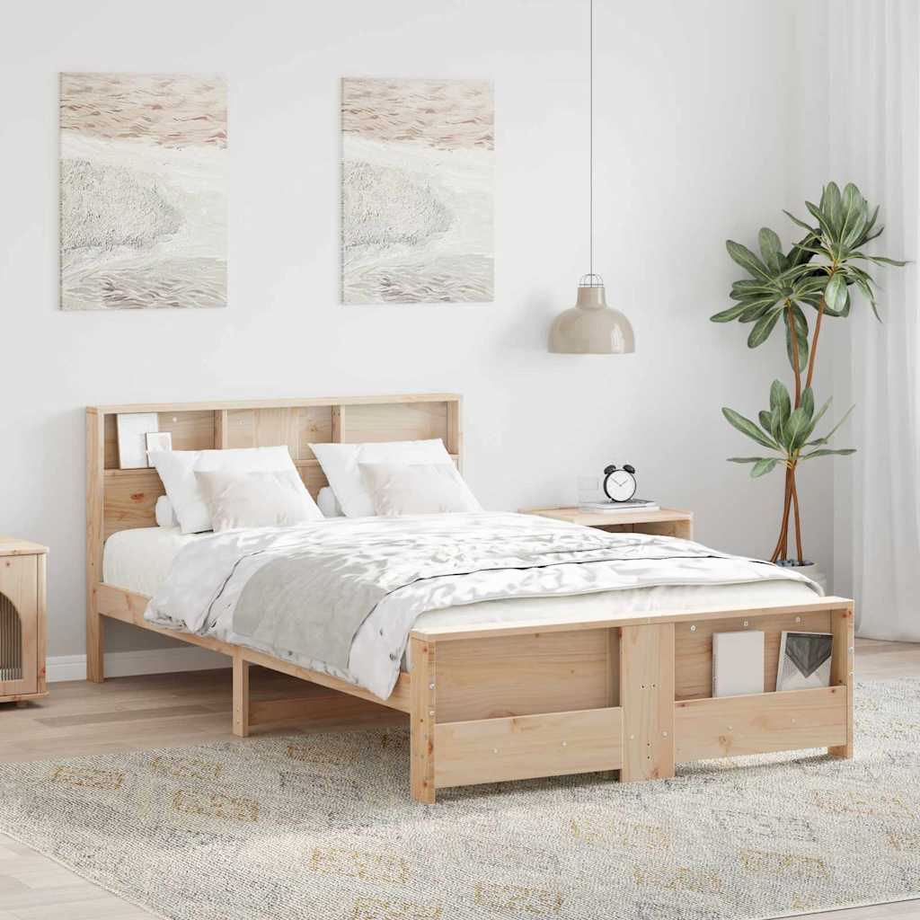 vidaXL Ramka łóżka Brązowy 135 x 190 cm Materiał drewnopochodny