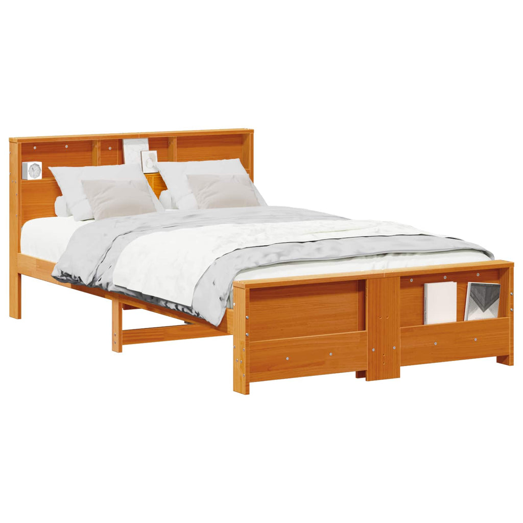 vidaXL Ramka łóżka Woskowy Brąz 135 x 190 cm Materiał drewnopochodny