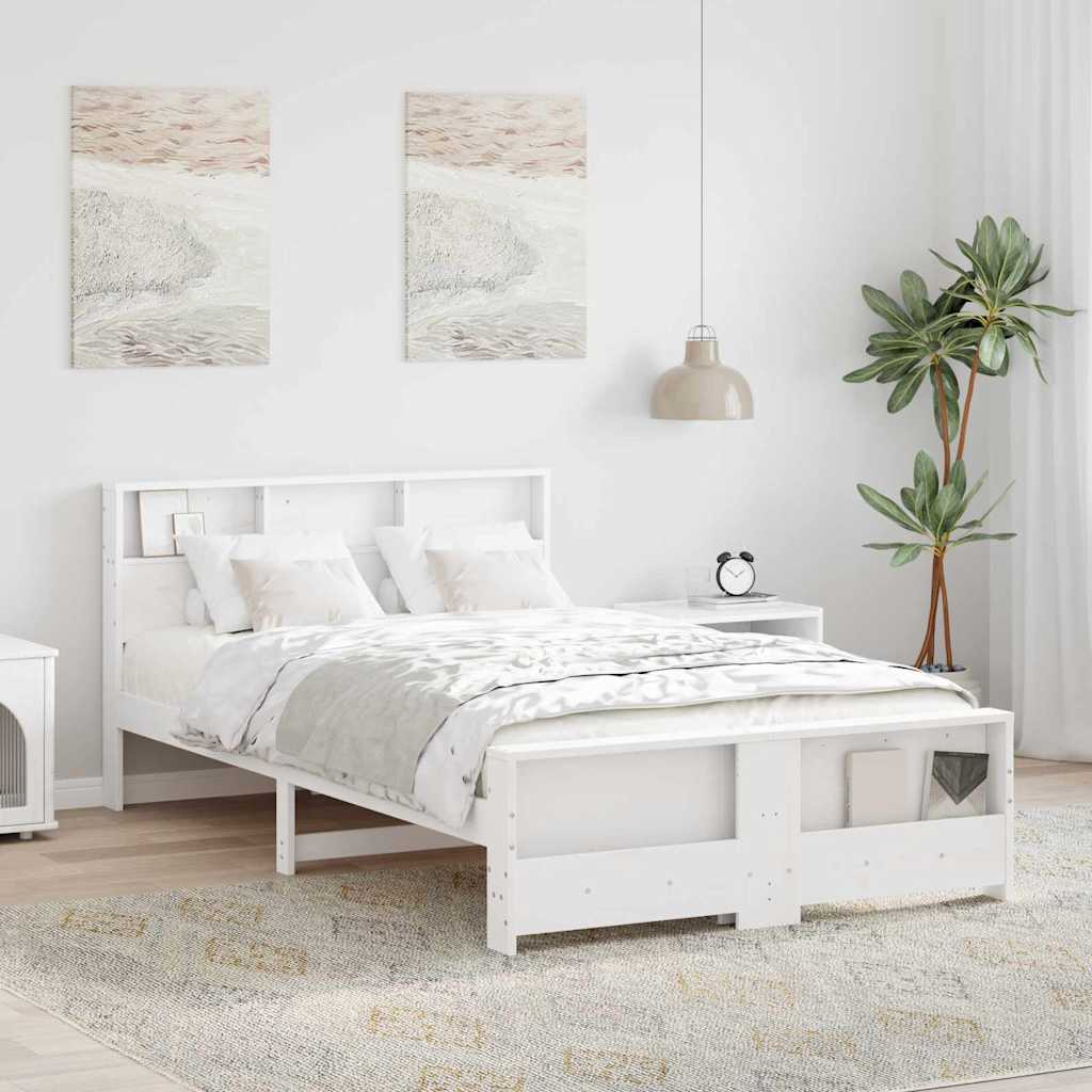 vidaXL Ramka łóżka Biały 120 x 190 cm Materiał drewnopochodny