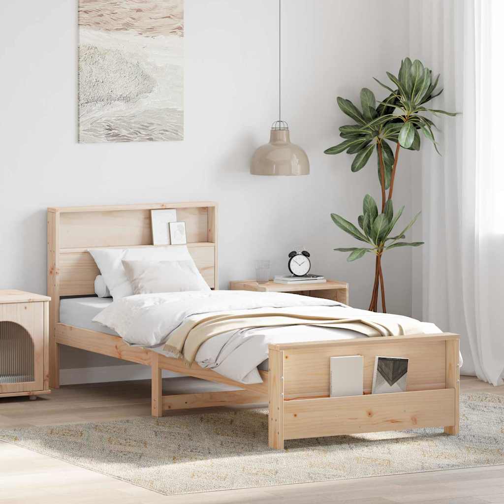 vidaXL Ramka łóżka Brązowy 75 x 190 cm Materiał drewnopochodny