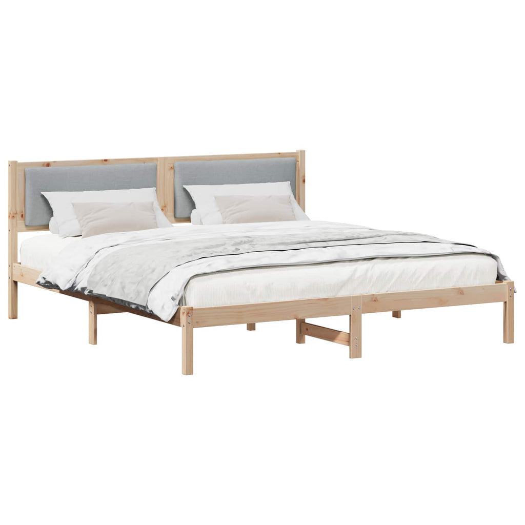 vidaXL Ramka łóżka Jasnoszary 180 x 200 cm Lite drewno sosnowe