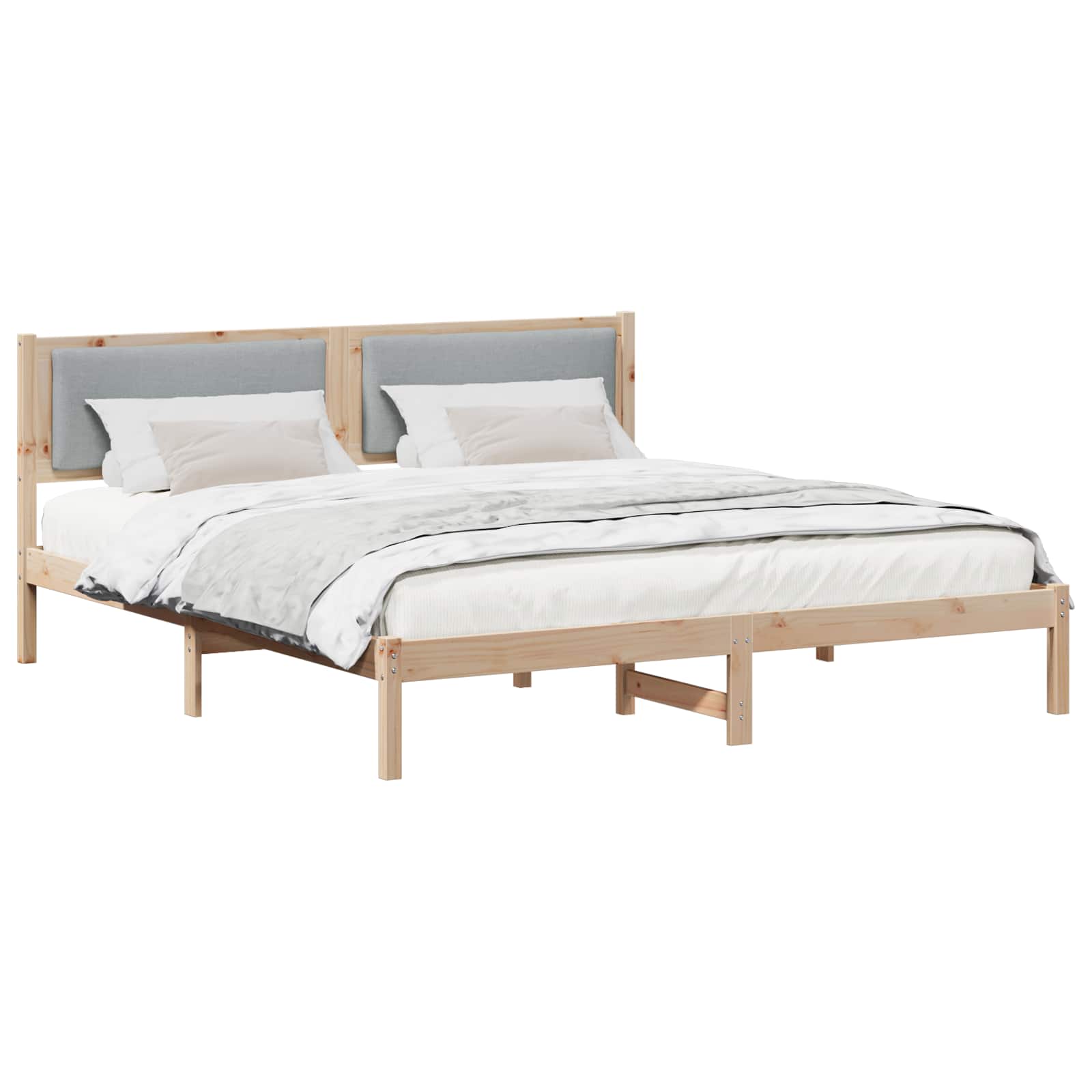 vidaXL Ramka łóżka Jasnoszary 180 x 200 cm Lite drewno sosnowe