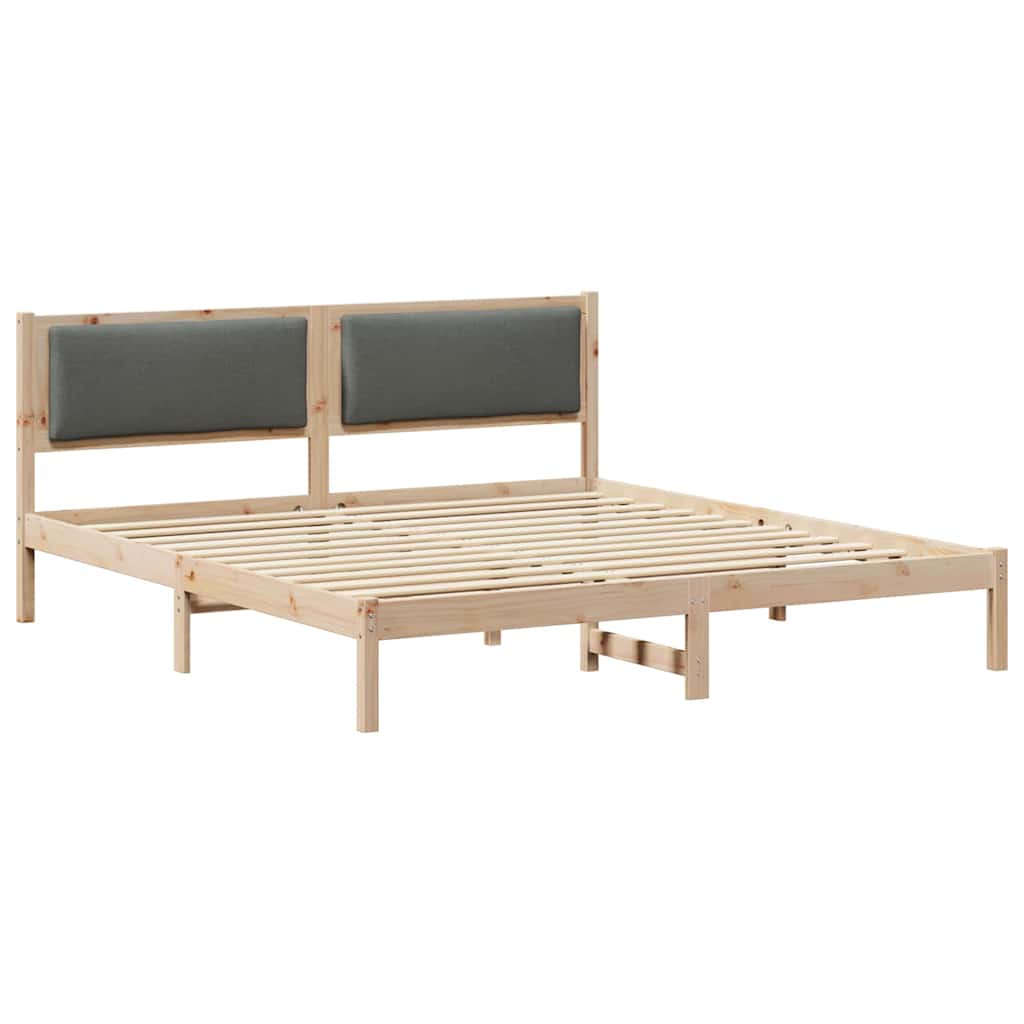 vidaXL Ramka łóżka Ciemnoszary 180 x 200 cm Lite drewno sosnowe