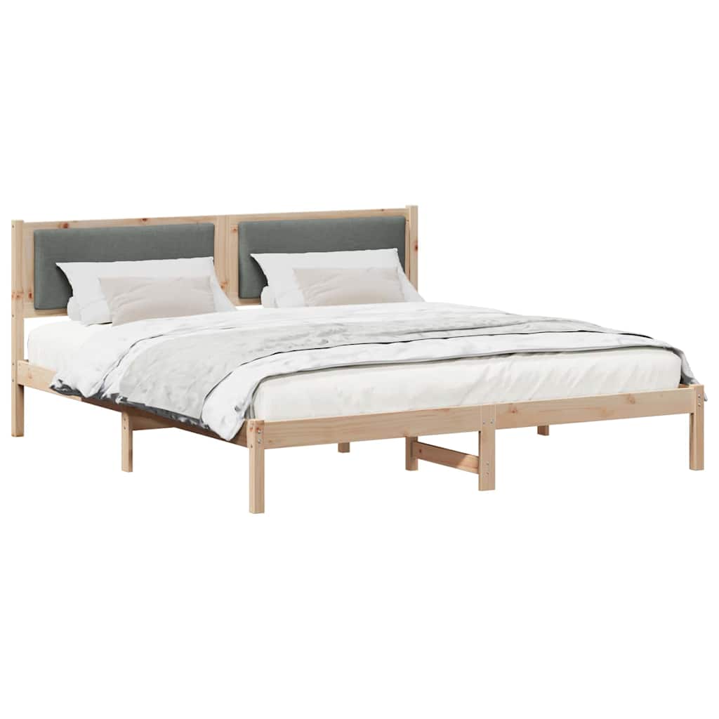 vidaXL Ramka łóżka Ciemnoszary 180 x 200 cm Lite drewno sosnowe