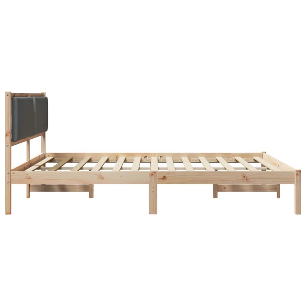 vidaXL Ramka łóżka Ciemnoszary 180 x 200 cm Lite drewno sosnowe
