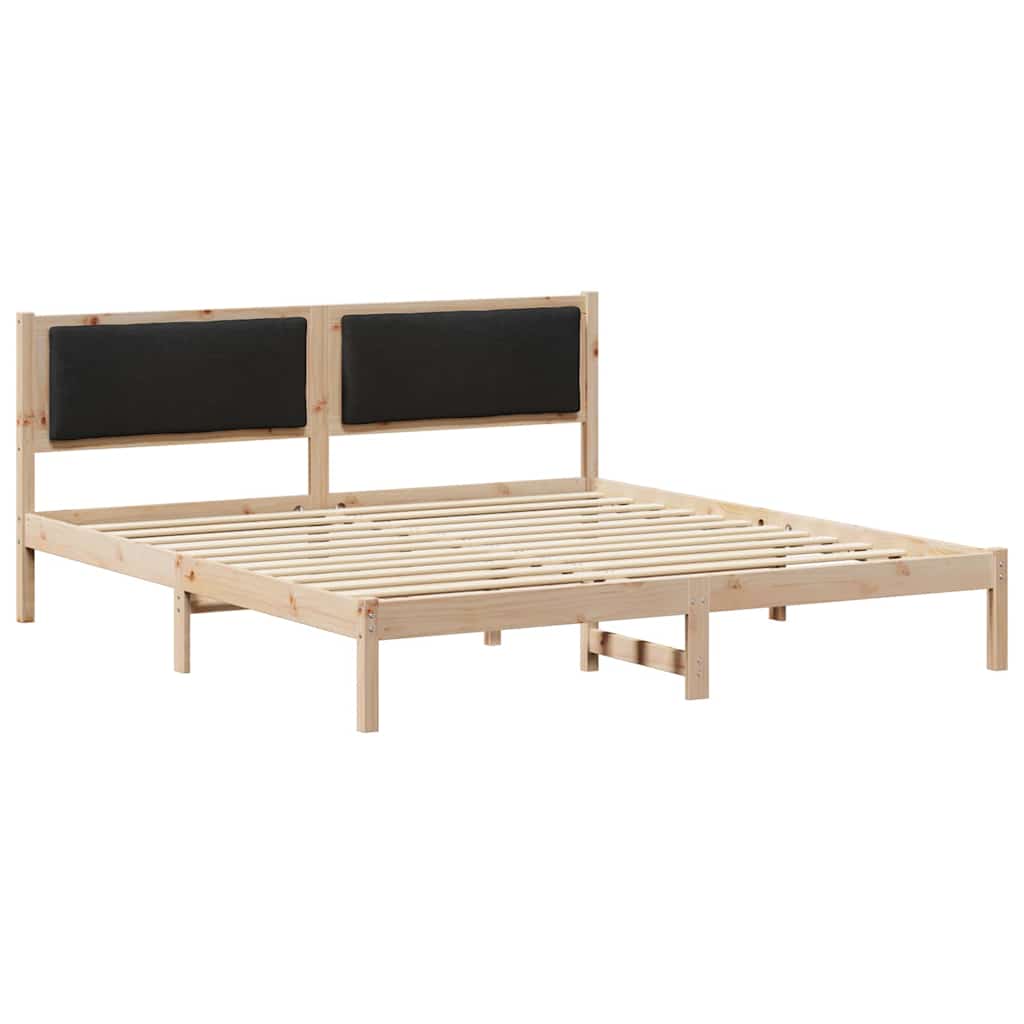 vidaXL Ramka łóżka Czarny 180 x 200 cm Lite drewno sosnowe