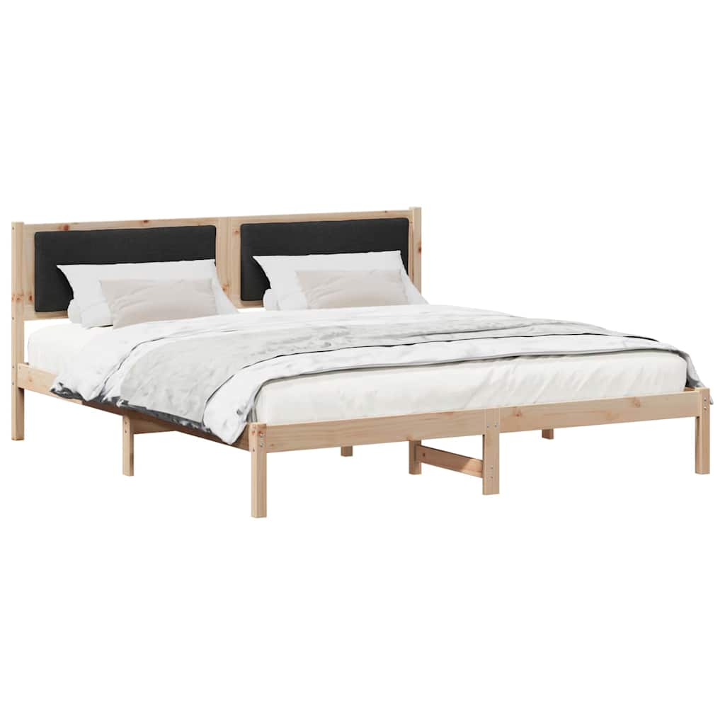 vidaXL Ramka łóżka Czarny 180 x 200 cm Lite drewno sosnowe