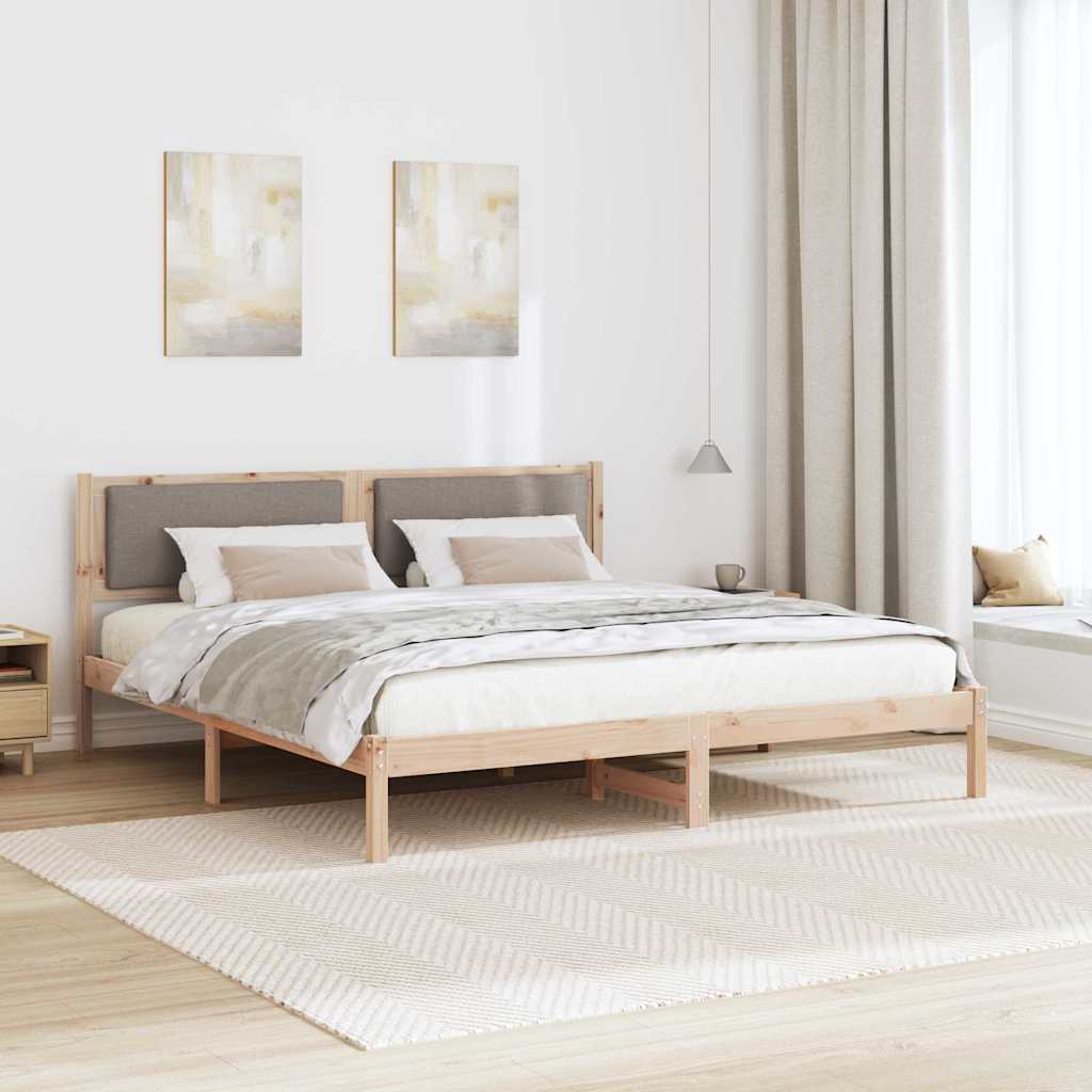 vidaXL Ramka łóżka Ciemnoszary 180 x 200 cm Lite drewno sosnowe