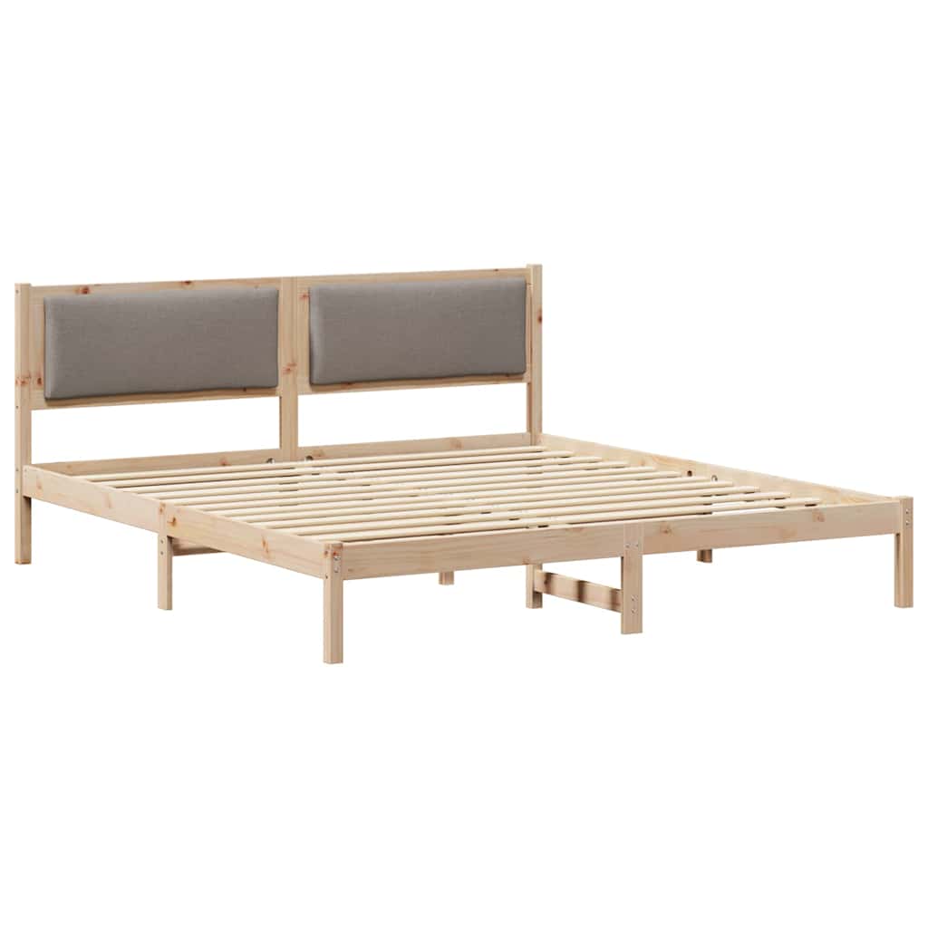 vidaXL Ramka łóżka Ciemnoszary 180 x 200 cm Lite drewno sosnowe