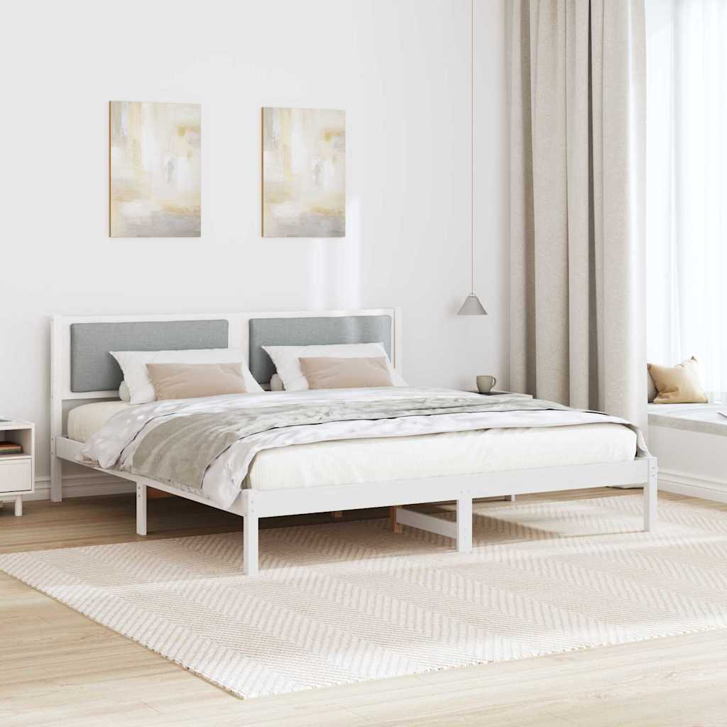 vidaXL Ramka łóżka Jasnoszary 180 x 200 cm Lite drewno sosnowe