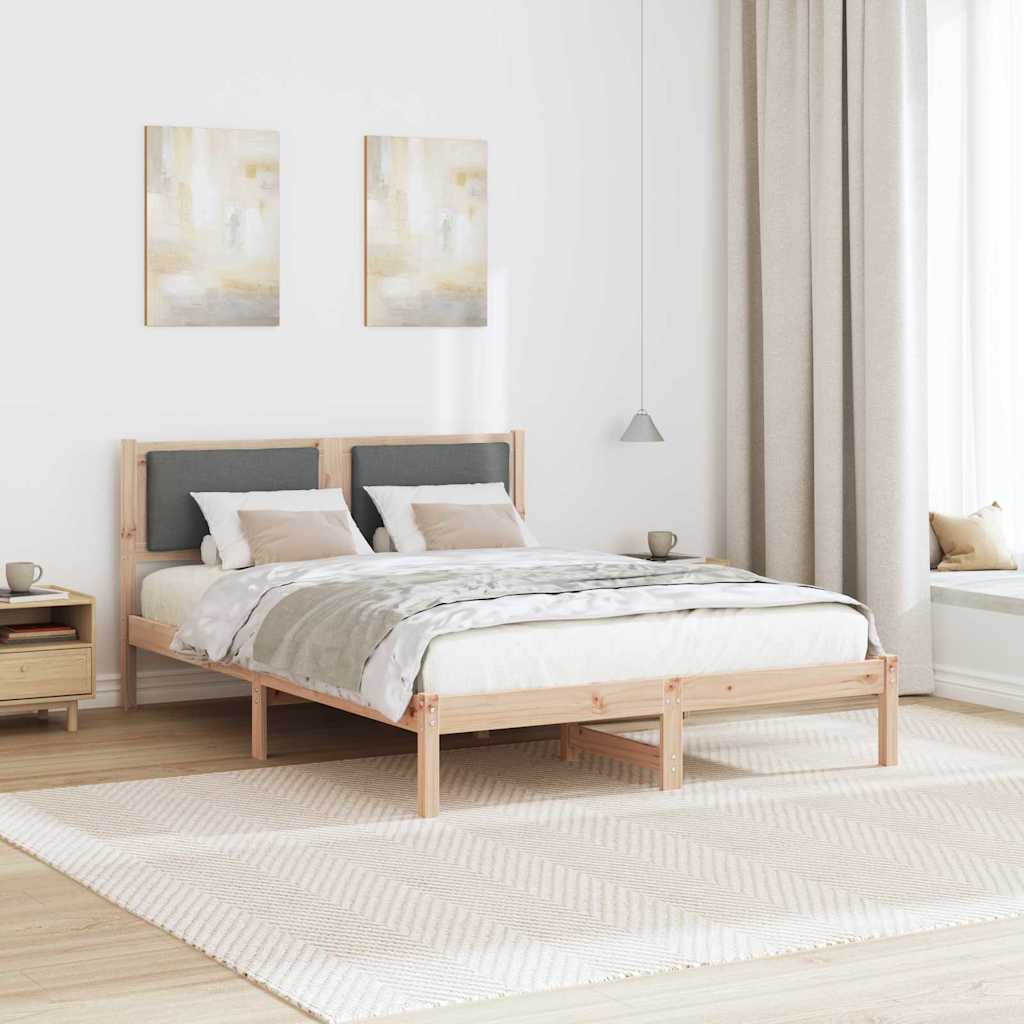 vidaXL Ramka łóżka Ciemnoszary 160 x 200 cm Lite drewno sosnowe