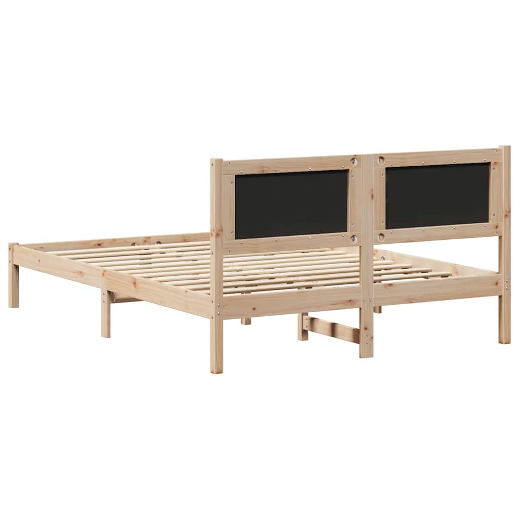 vidaXL Ramka łóżka Ciemnoszary 160 x 200 cm Lite drewno sosnowe