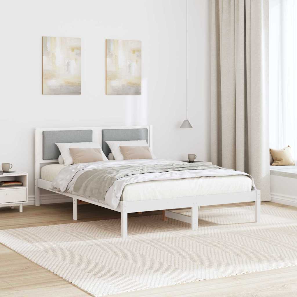 vidaXL Ramka łóżka Jasnoszary 160 x 200 cm Lite drewno sosnowe