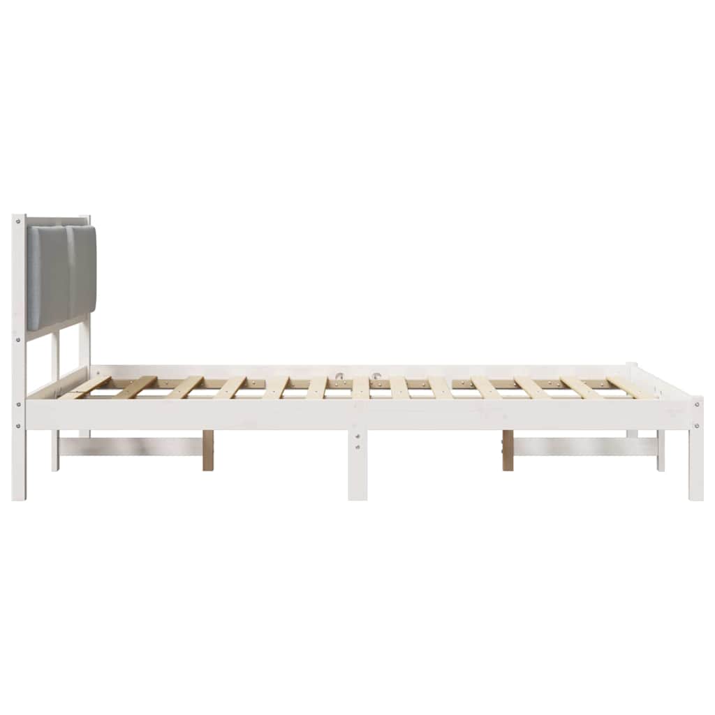 vidaXL Ramka łóżka Jasnoszary 160 x 200 cm Lite drewno sosnowe