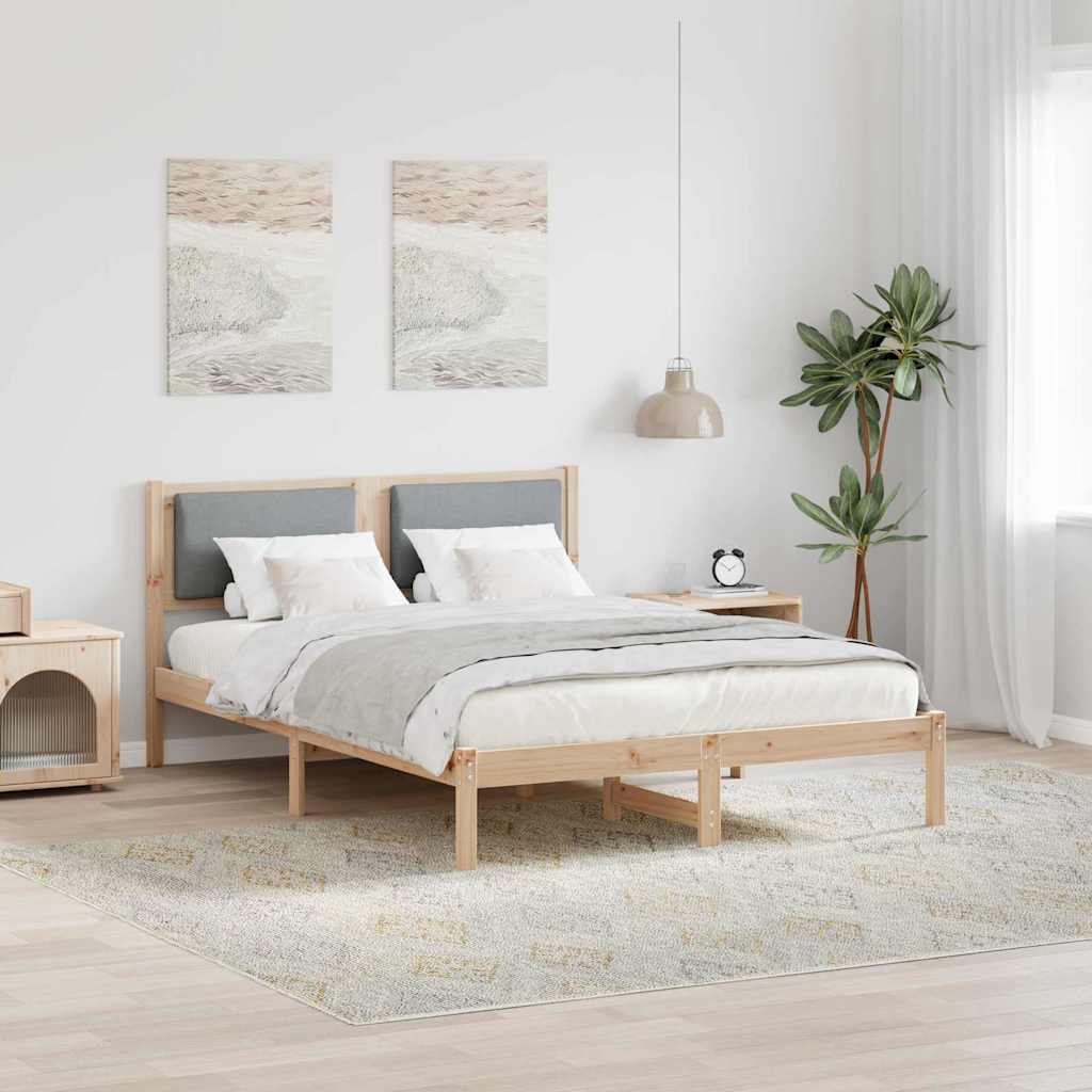 vidaXL Ramka łóżka Jasnoszary 150 x 200 cm Lite drewno sosnowe