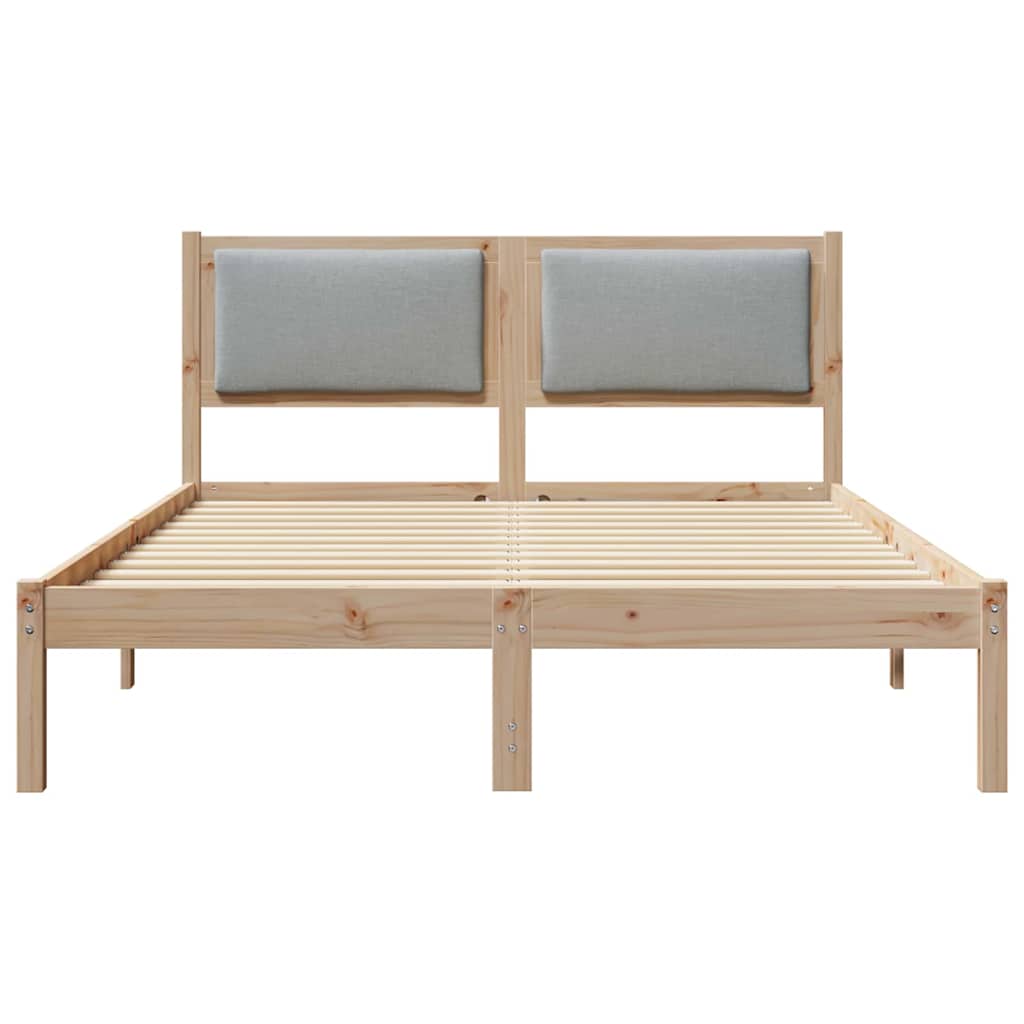 vidaXL Ramka łóżka Jasnoszary 150 x 200 cm Lite drewno sosnowe