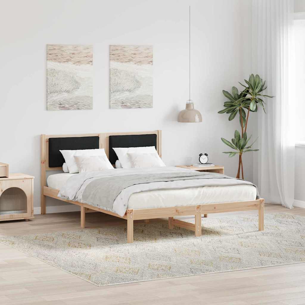vidaXL Ramka łóżka Czarny 140 x 200 cm Lite drewno sosnowe