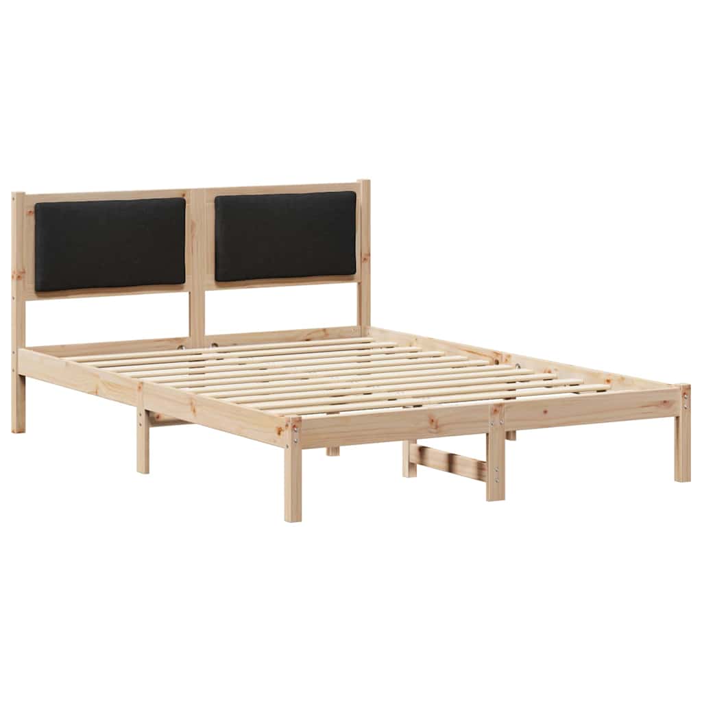 vidaXL Ramka łóżka Czarny 140 x 200 cm Lite drewno sosnowe