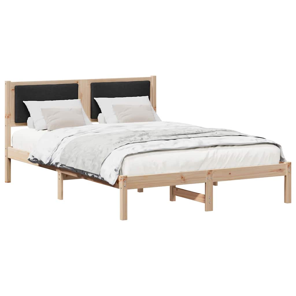 vidaXL Ramka łóżka Czarny 140 x 200 cm Lite drewno sosnowe
