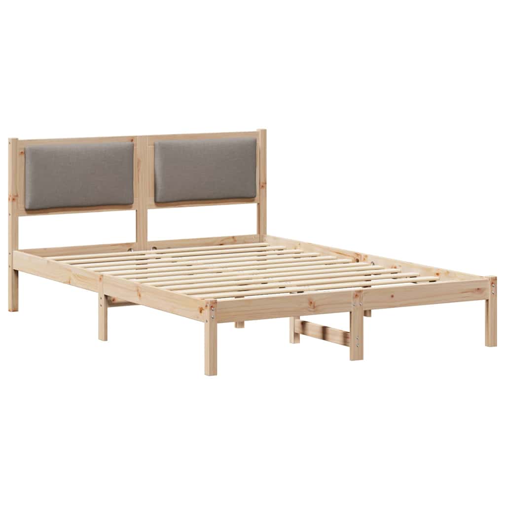 vidaXL Ramka łóżka Ciemnoszary 140 x 200 cm Lite drewno sosnowe