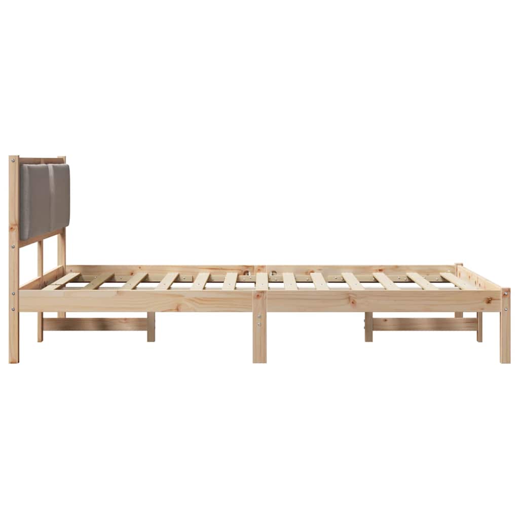 vidaXL Ramka łóżka Ciemnoszary 140 x 200 cm Lite drewno sosnowe