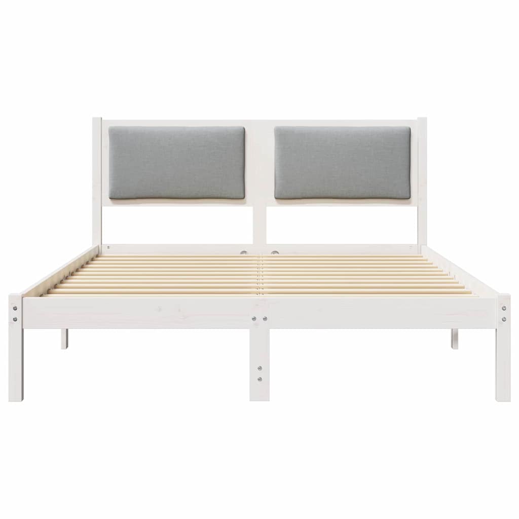 vidaXL Ramka łóżka Jasnoszary 140 x 200 cm Lite drewno sosnowe