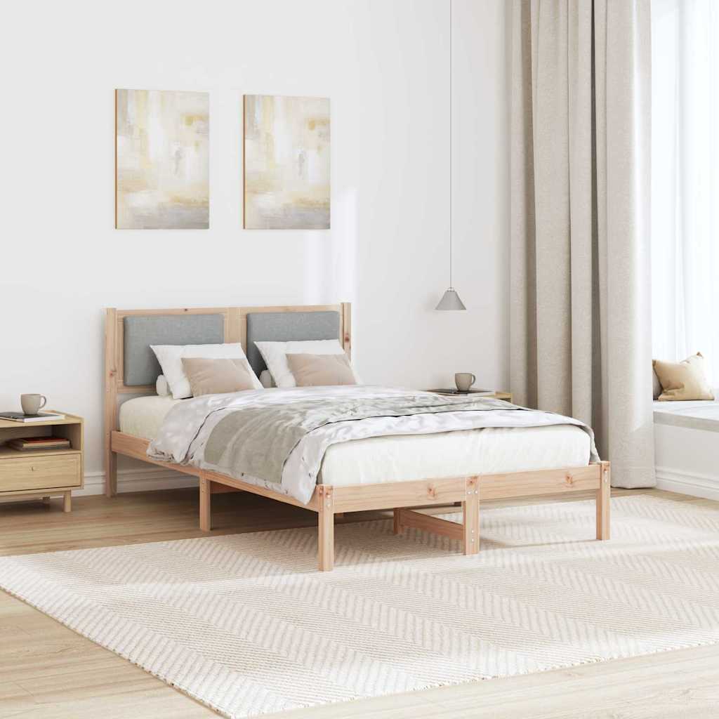 vidaXL Ramka łóżka Jasnoszary 120 x 200 cm Lite drewno sosnowe
