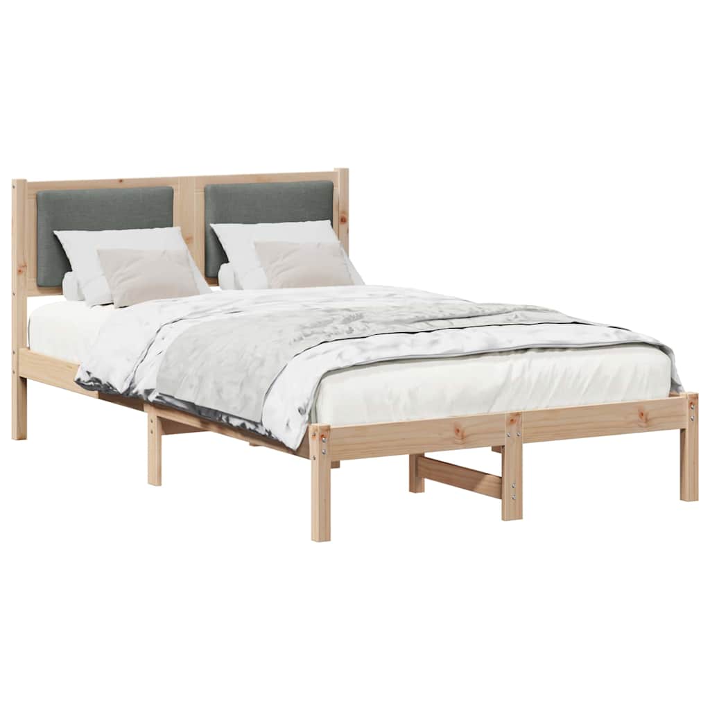 vidaXL Ramka łóżka Ciemnoszary 120 x 200 cm Lite drewno sosnowe