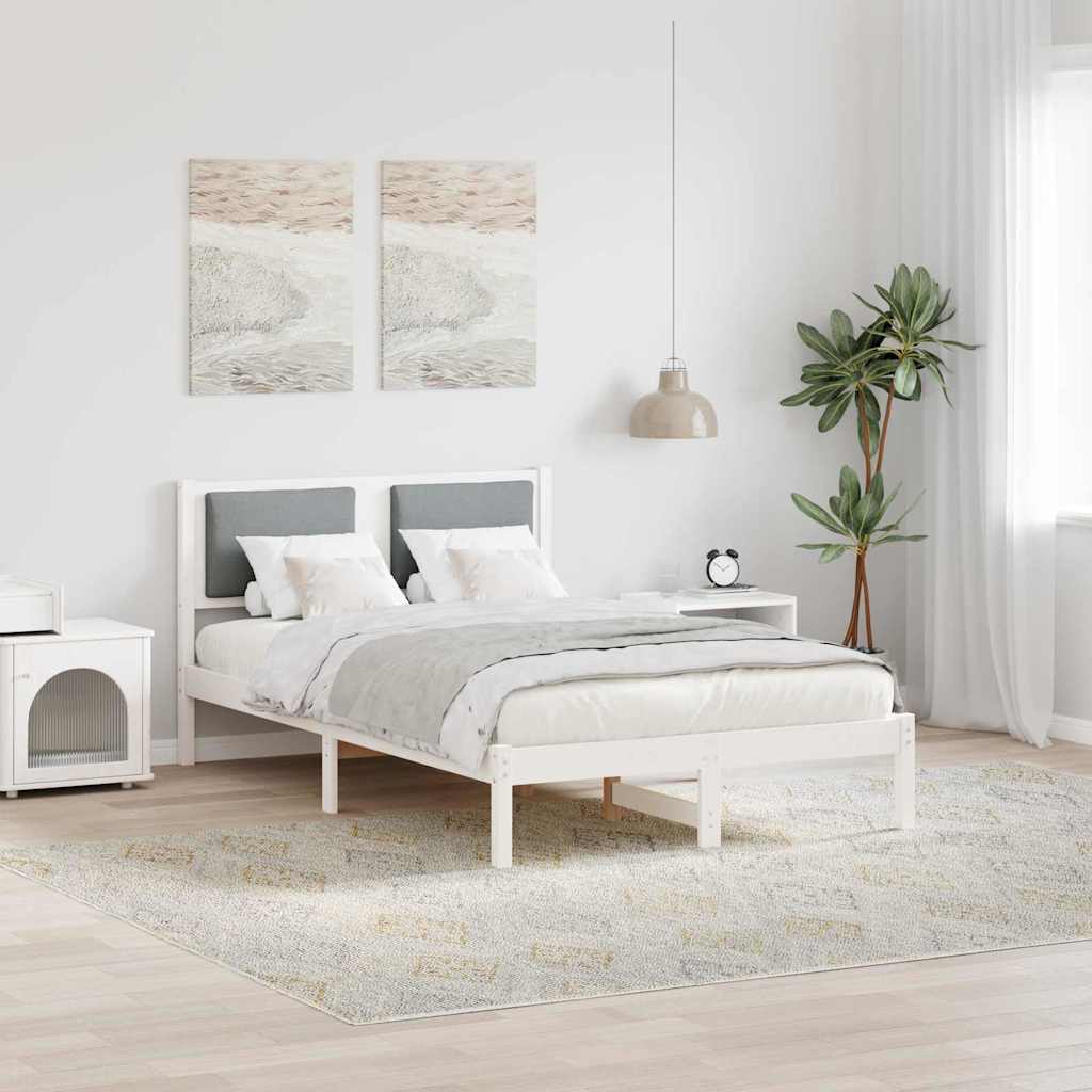 vidaXL Ramka łóżka Jasnoszary 120 x 200 cm Lite drewno sosnowe