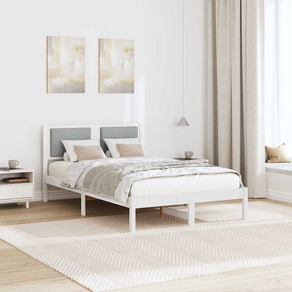 vidaXL Ramka łóżka Jasnoszary 120 x 200 cm Lite drewno sosnowe