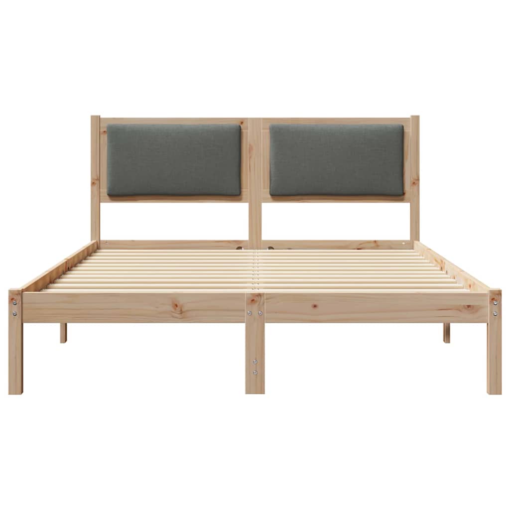 vidaXL Ramka łóżka Ciemnoszary 140 x 190 cm Lite drewno sosnowe