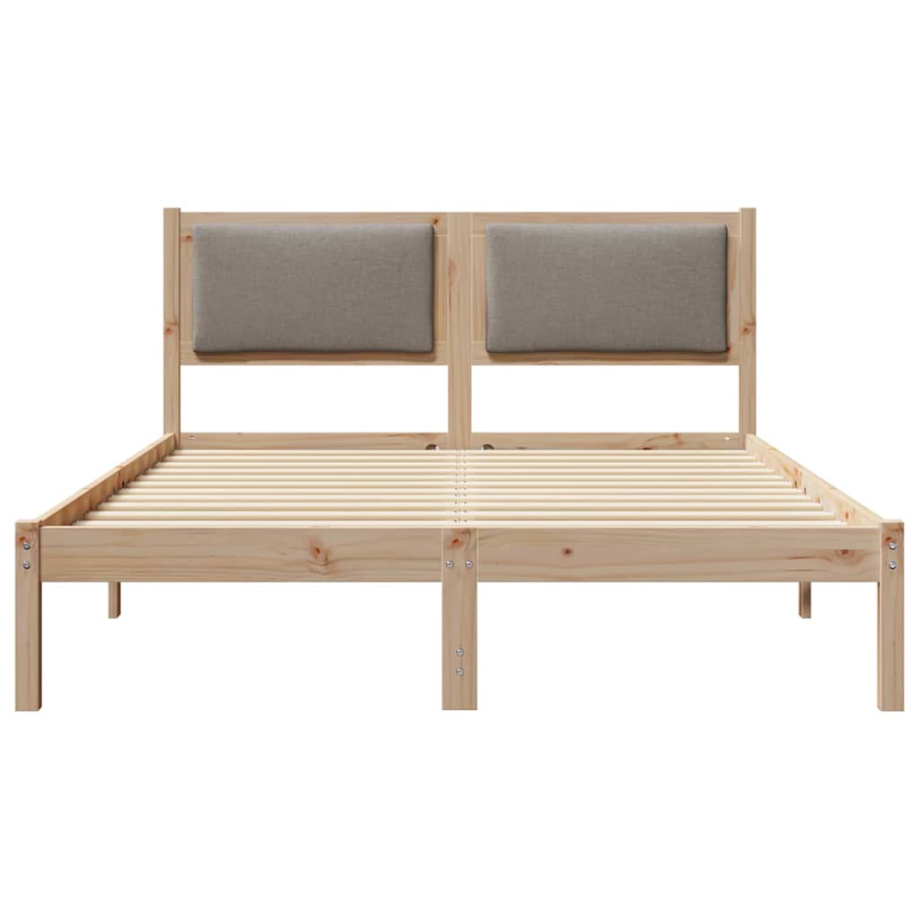 vidaXL Ramka łóżka Ciemnoszary 135 x 190 cm Lite drewno sosnowe